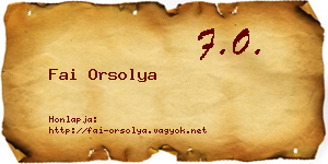 Fai Orsolya névjegykártya